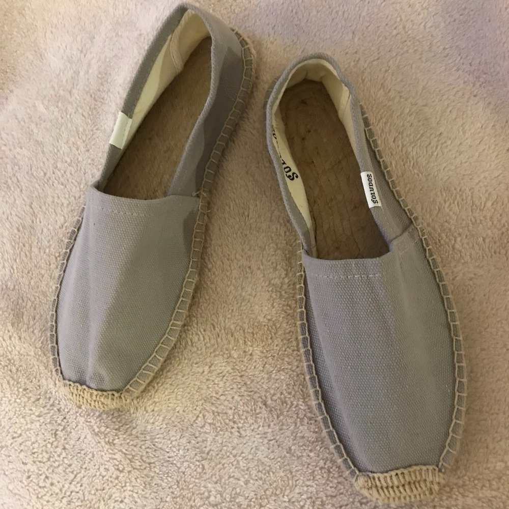 SOLUDOS ORIGINAL DALI WOMAN'S ESPADRILLES SIZE 8 in Washed Canvas Light Gray